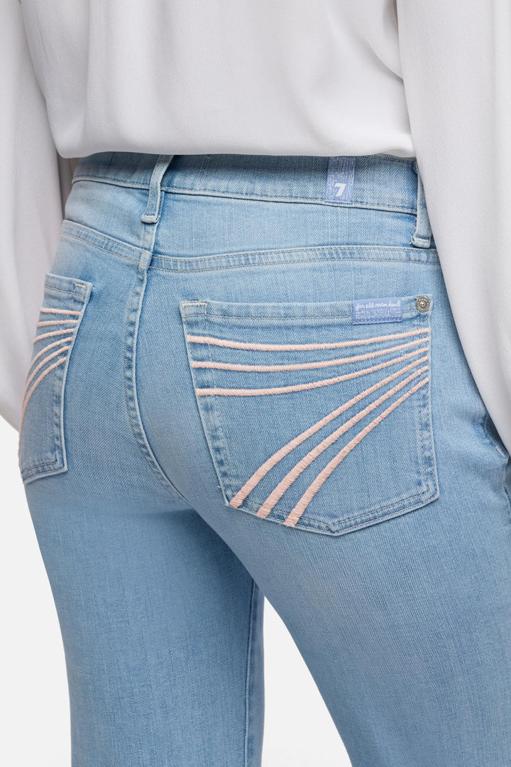 Seven Women's Dojo in Slim Illusion Indigo Bloom Flare Jeans