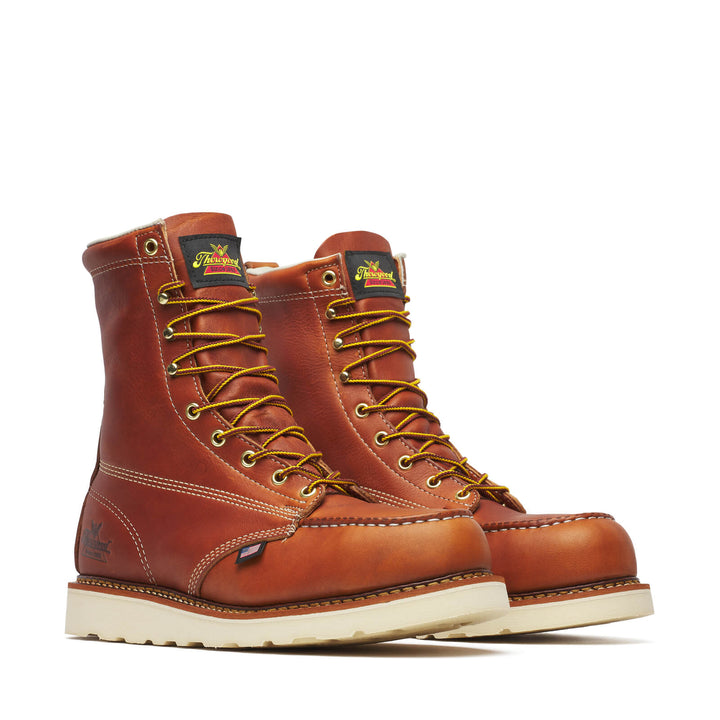 THOROGOOD MENS 8″ TOBACCO SAFETY TOE – MOC TOE MAXWEAR WEDGE™ Boots