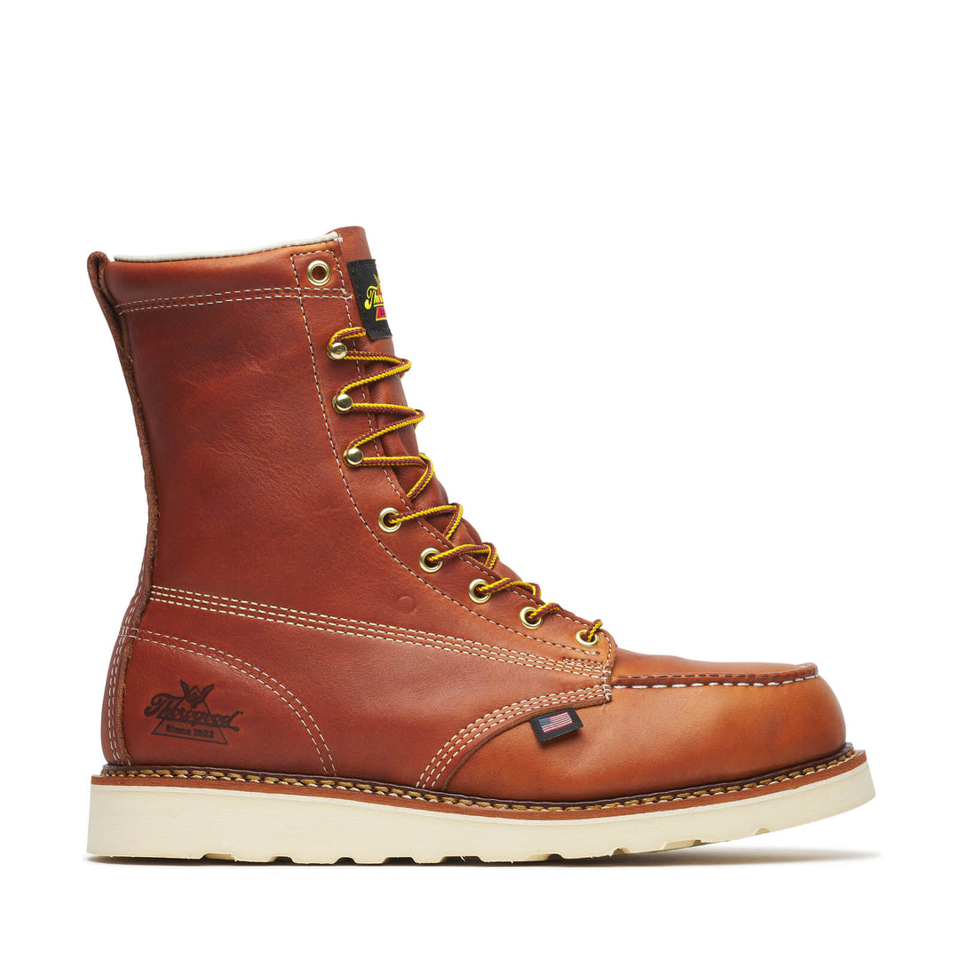 THOROGOOD MENS 8″ TOBACCO SAFETY TOE – MOC TOE MAXWEAR WEDGE™ Boots