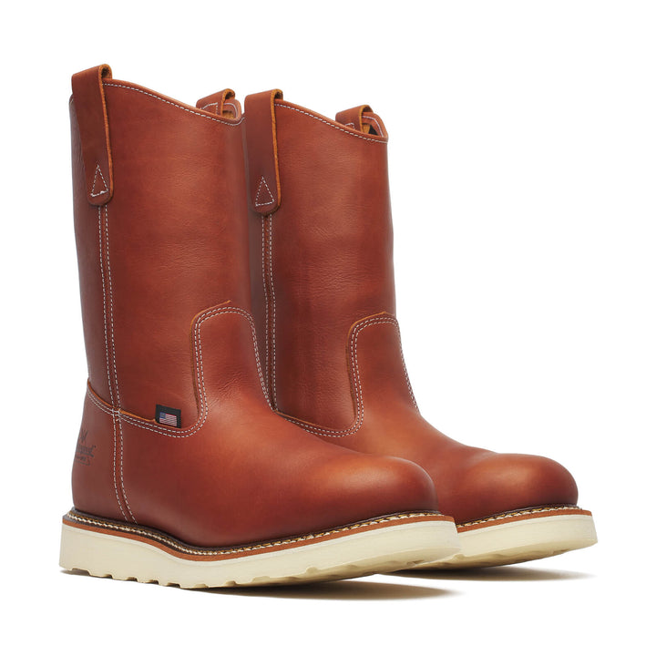 Thorogood Men's AMERICAN HERITAGE 11″ TOBACCO PULL-ON WELLINGTON – MAXWEAR WEDGE Boot