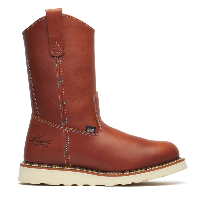 Thorogood Men's AMERICAN HERITAGE 11″ TOBACCO PULL-ON WELLINGTON – MAXWEAR WEDGE Boot