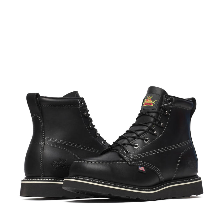 THOROGOOD MENS MIDNIGHT SERIES 6″ BLACK MOC TOE BOOT