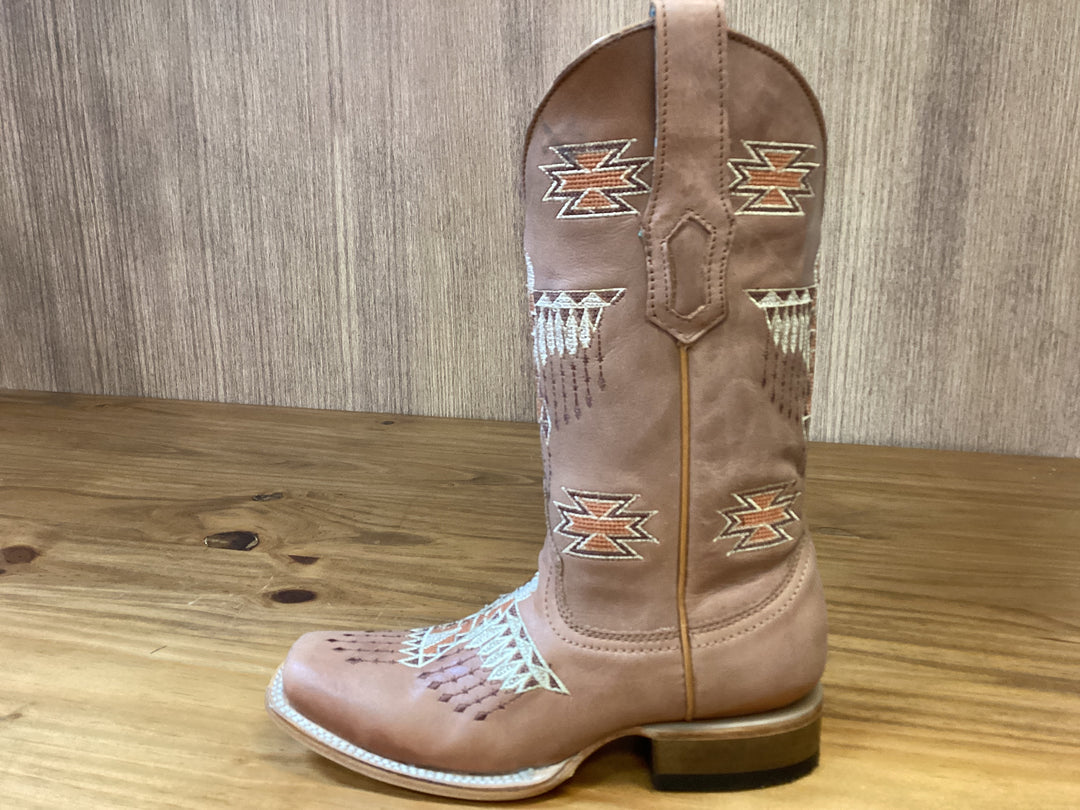 CORRAL WOMEN'S TERRA EMBROIDERY SQ. TOE BROWN BOOT
