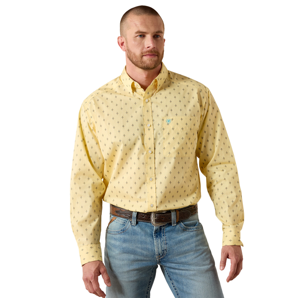 ARIAT MEN'S YELLOW SUNLIGHT MEDALLION BUTTON-UP SHIRT