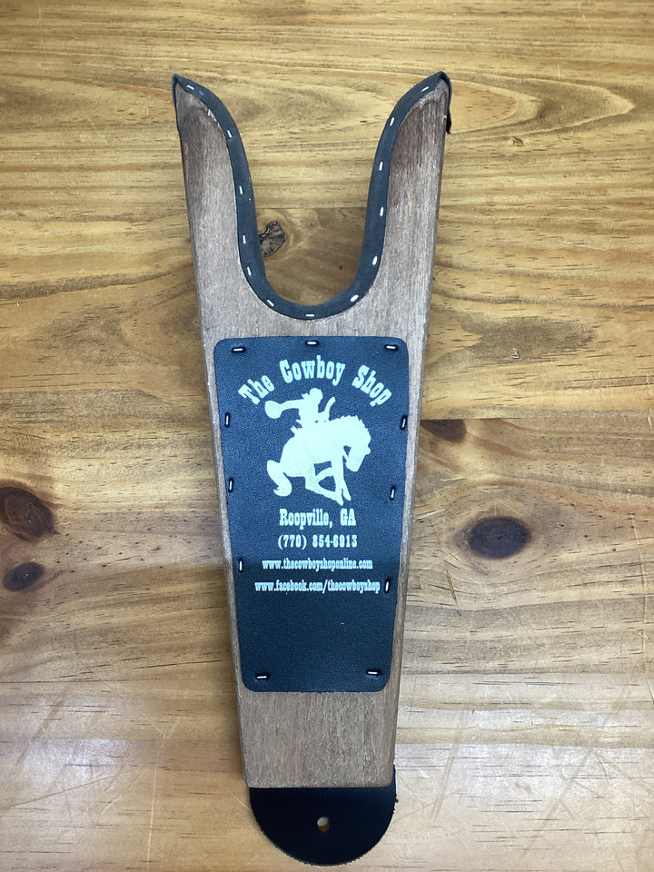 THE COWBOY SHOP LOGO SMALL LIGHT STAINED WOOD BOOT JACK