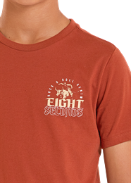 ROCK & ROLL BOY'S SHORT SLEEVE EIGHT SECONDS GRAPHIC RUST T-SHIRT