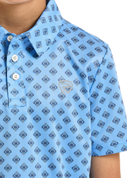 ROCK & ROLL BOYS MINI AZTEC GEO PRINTED POLO BUTTON UP SHIRT