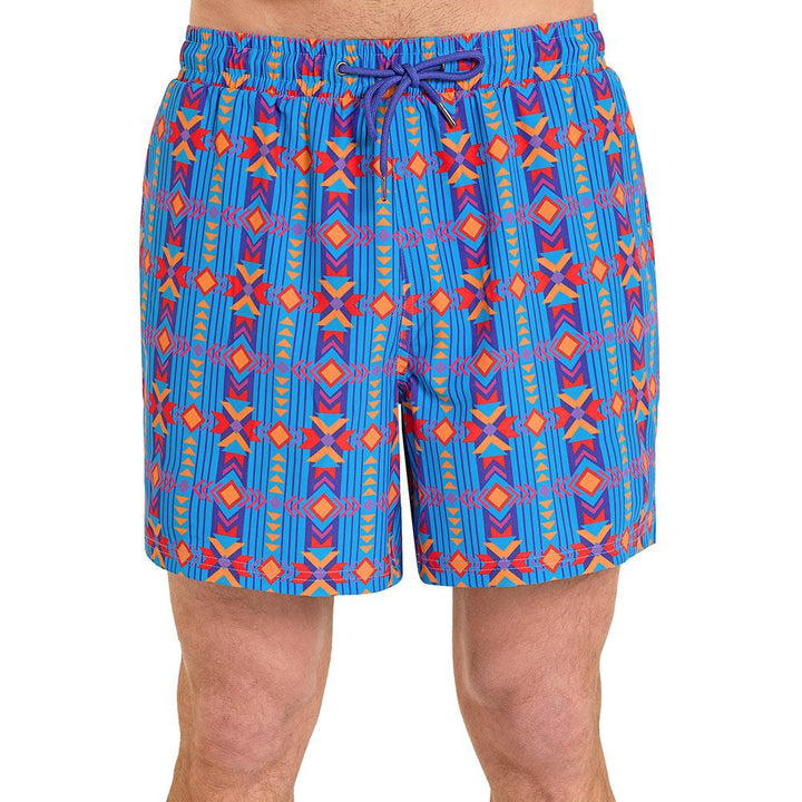 Rock & Roll Men's Sapphire Southwestern Swim Trunks