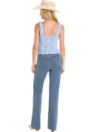 ROCK & ROLL Womens Cerulean Crochet Tank Top