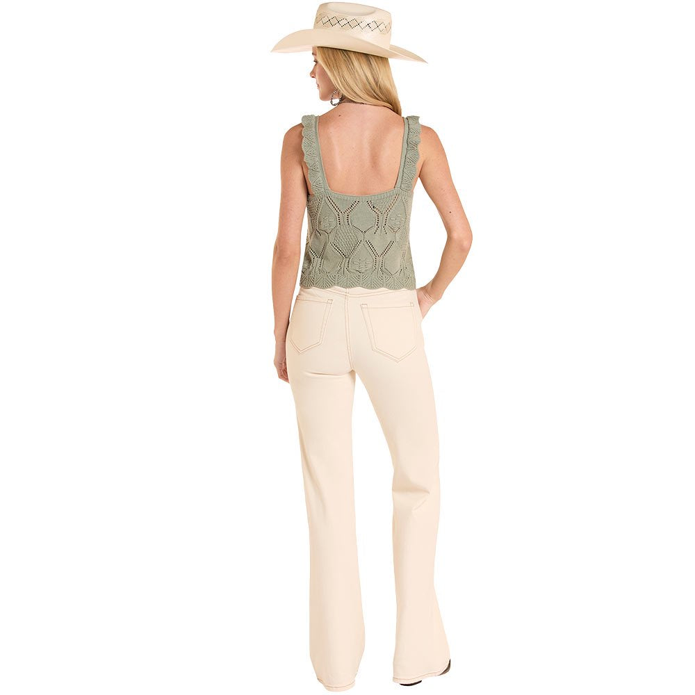 Rock and Roll Womens Jade Crochet Tank Top