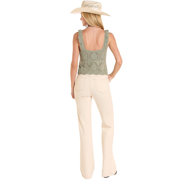 Rock and Roll Womens Jade Crochet Tank Top