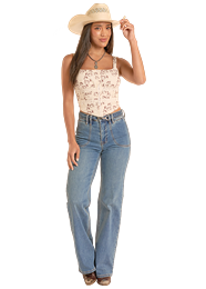 ROCK & ROLL WOMEN'S Natural HORSE PRINT TANK TOP
