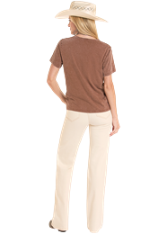 ROCK & ROLL WOMEN'S BOOT STITCH MAHOGANY T-SHIRT