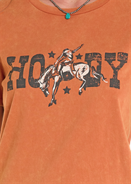 ROCK&ROLL WOMEN'S ORANGE HOWDY T SHIRT
