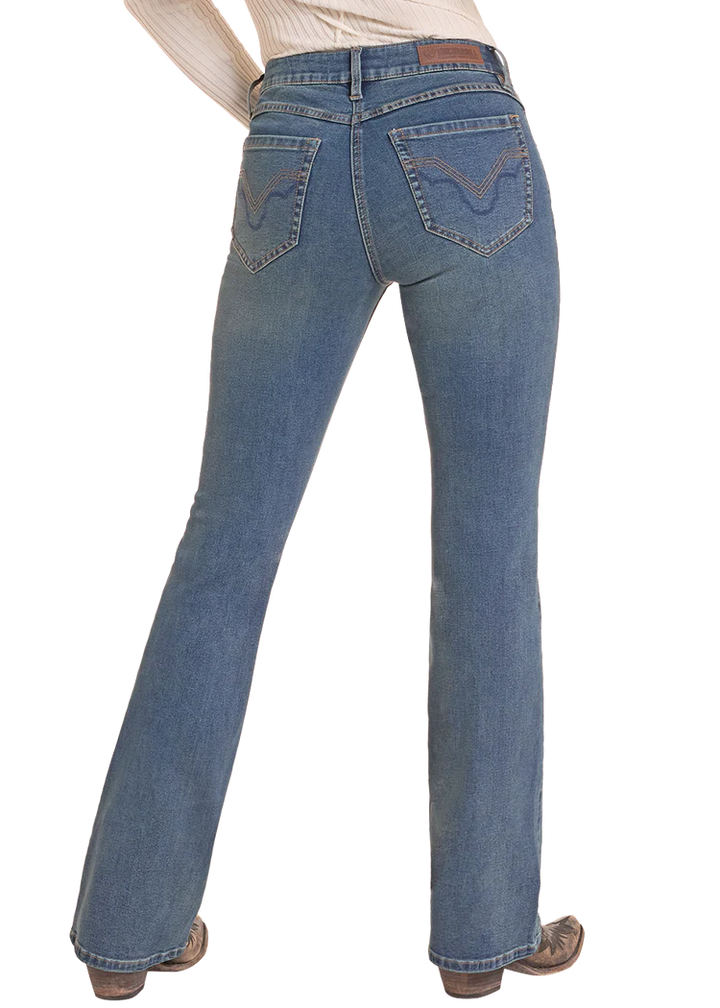 ROCK AND ROLL SCULPTED MID RISE BOOTCUT JEANS