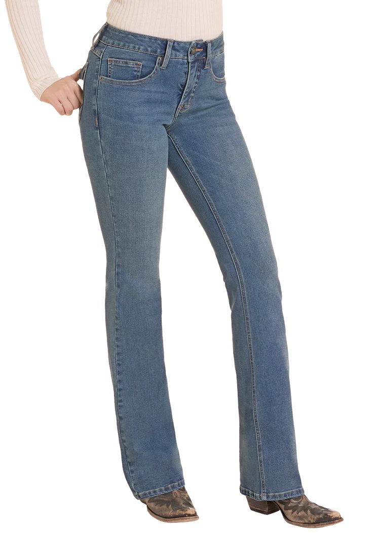 ROCK AND ROLL SCULPTED MID RISE BOOTCUT JEANS