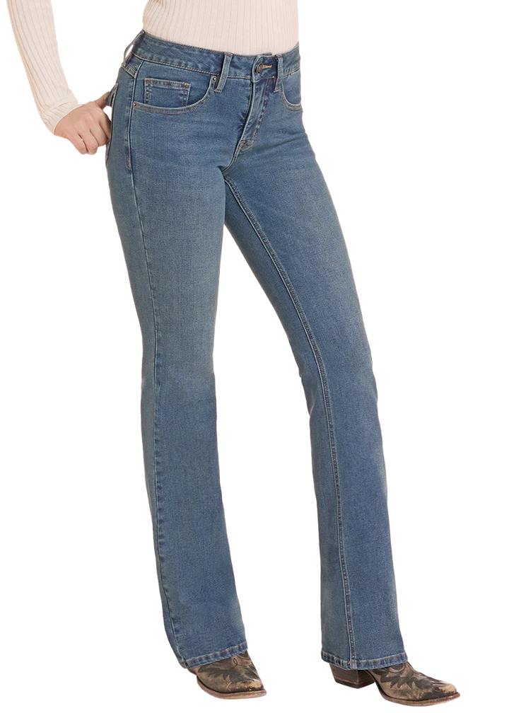 ROCK AND ROLL SCULPTED MID RISE BOOTCUT JEANS