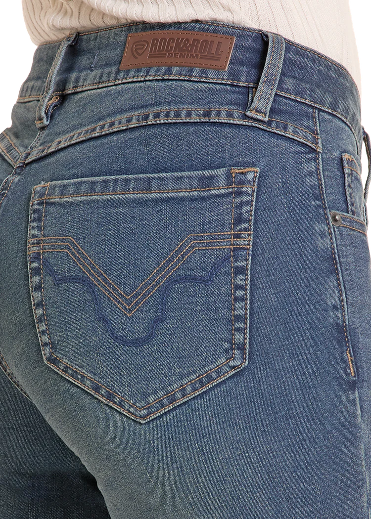 ROCK AND ROLL SCULPTED MID RISE BOOTCUT JEANS