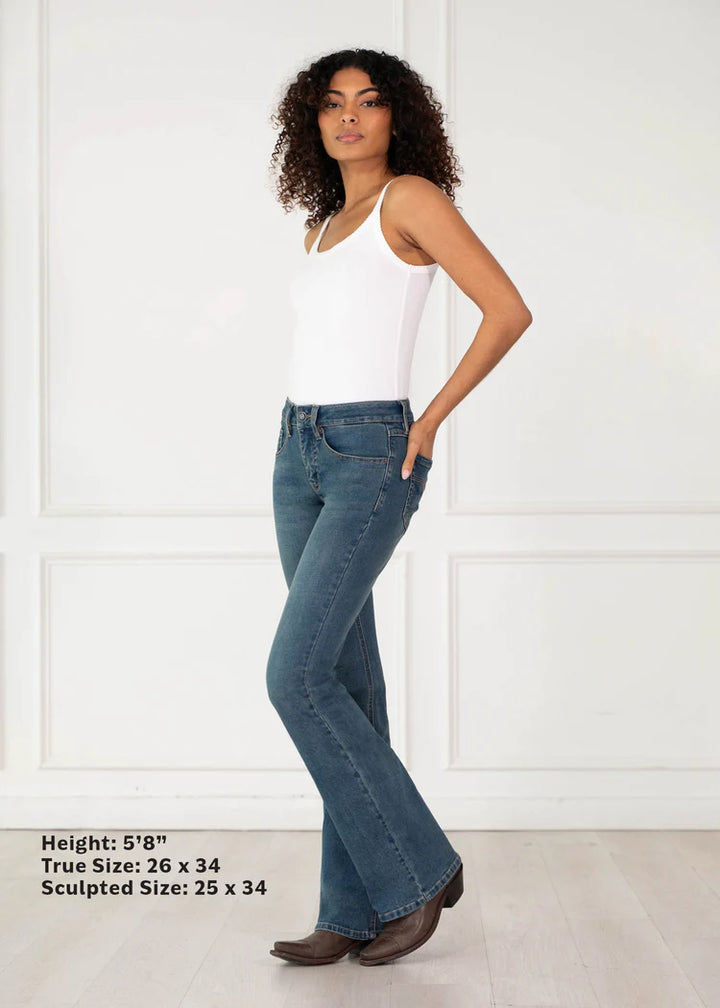 ROCK AND ROLL SCULPTED MID RISE BOOTCUT JEANS