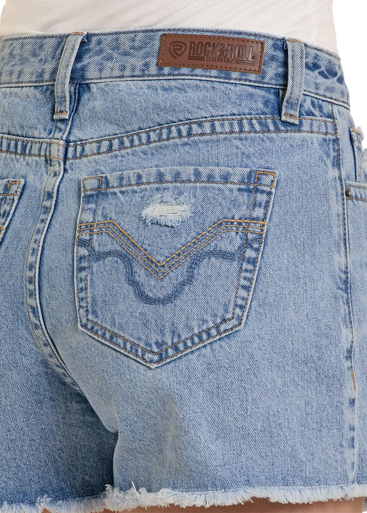 ROCK N ROLL WOMEN'S LIGHT WASH DISTRESSED SHORT