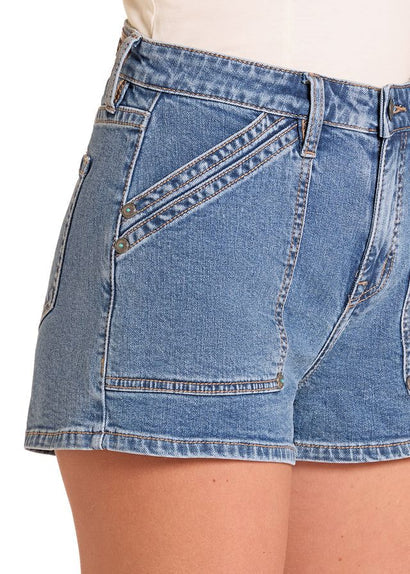 Rock & Roll Womens Double Carpenter Pocket Denim Shorts
