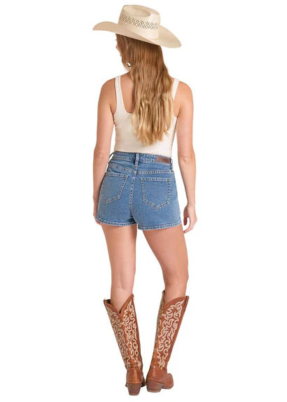 Rock & Roll Womens Double Carpenter Pocket Denim Shorts