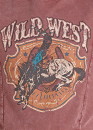 ROCK AND ROLL WOMENS WILD WEST Burgundy Graphic Pullover