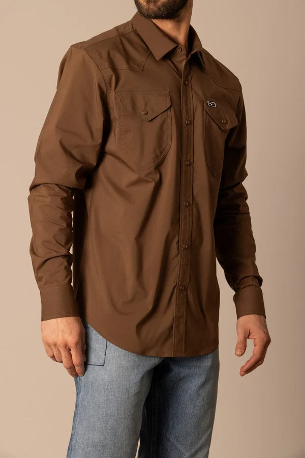 KIMES RANCH MEN'S BROWN BLACKOUT SHIRT