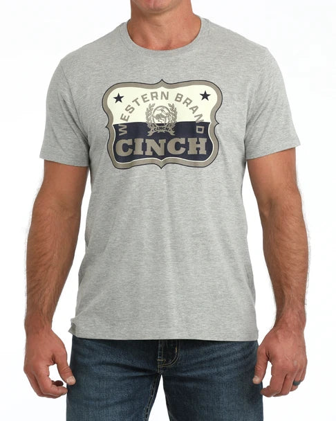 CINCH MEN'S GRAY LOGO PRINT T SHIRT