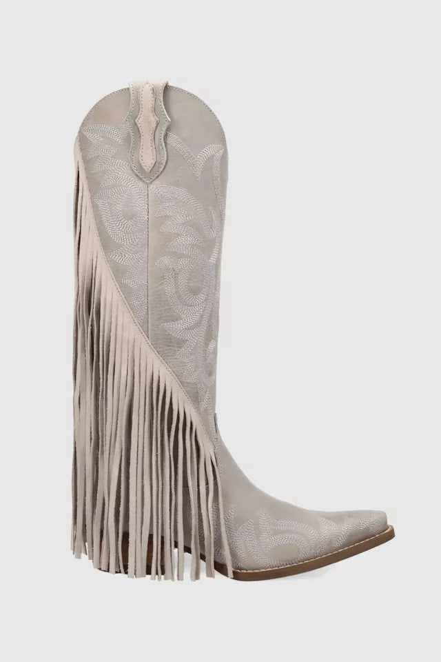 Dingo Women Walk West white Leather Fringe Cowboy Boot