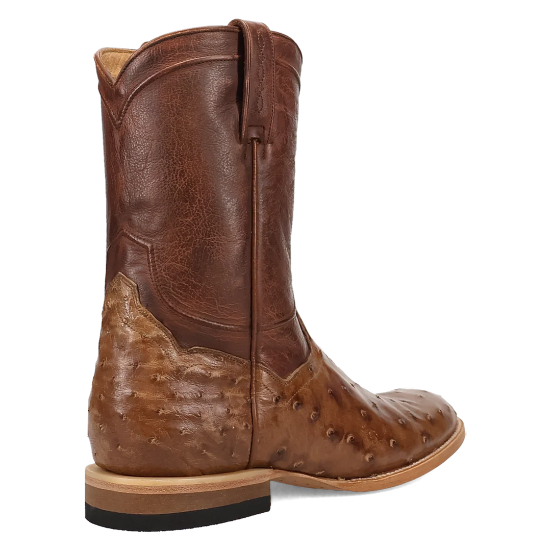 DAN POST MEN'S TOBACCO FULL QUILL OSTRICH ARDOR ROUND TOE BOOT