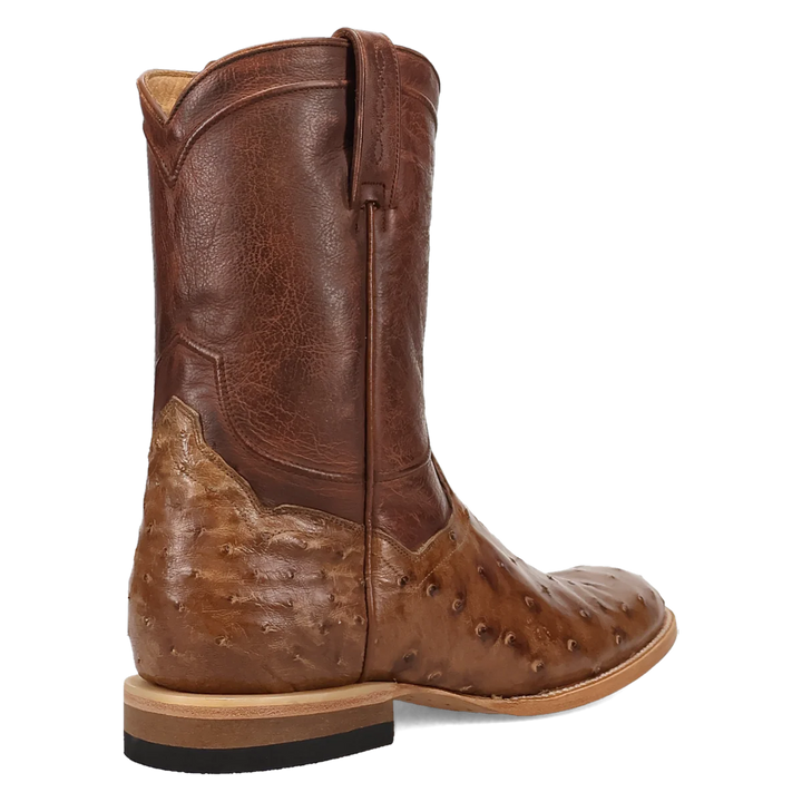 DAN POST MEN'S TOBACCO FULL QUILL OSTRICH ARDOR ROUND TOE BOOT