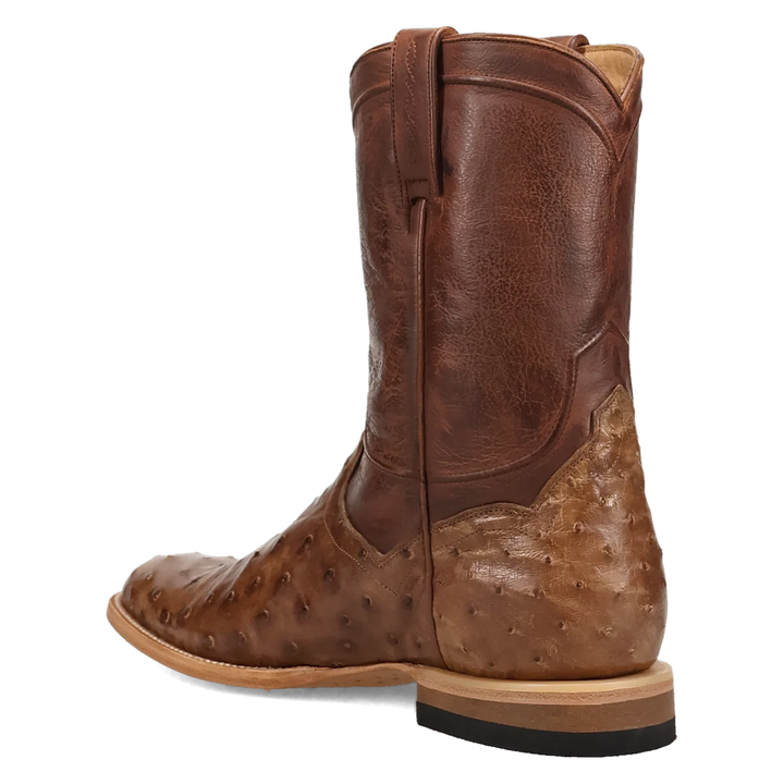 DAN POST MEN'S TOBACCO FULL QUILL OSTRICH ARDOR ROUND TOE BOOT