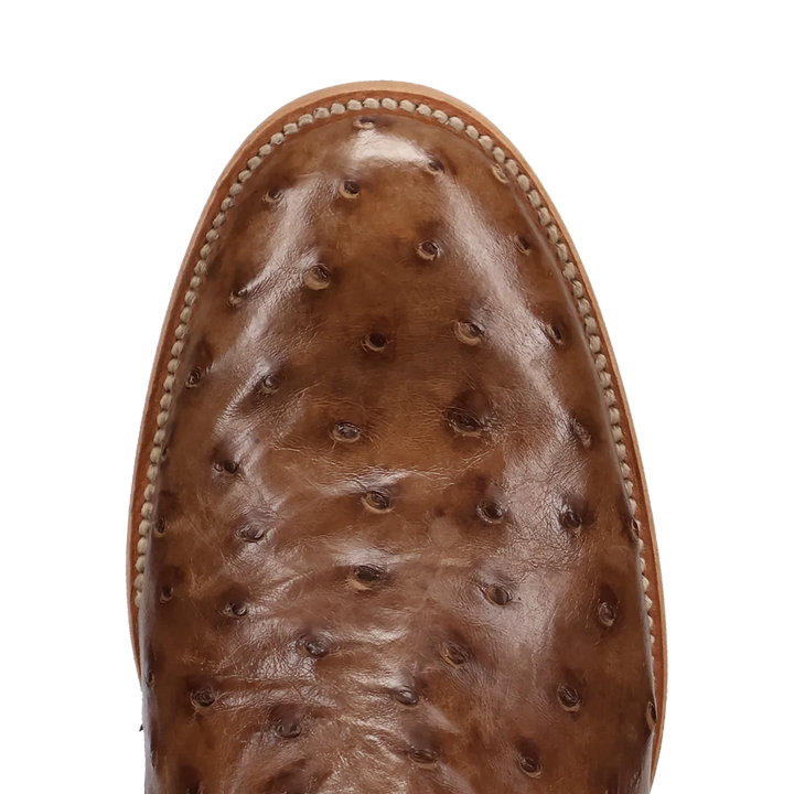 DAN POST MEN'S TOBACCO FULL QUILL OSTRICH ARDOR ROUND TOE BOOT