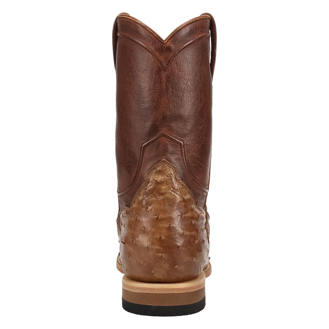 DAN POST MEN'S TOBACCO FULL QUILL OSTRICH ARDOR ROUND TOE BOOT