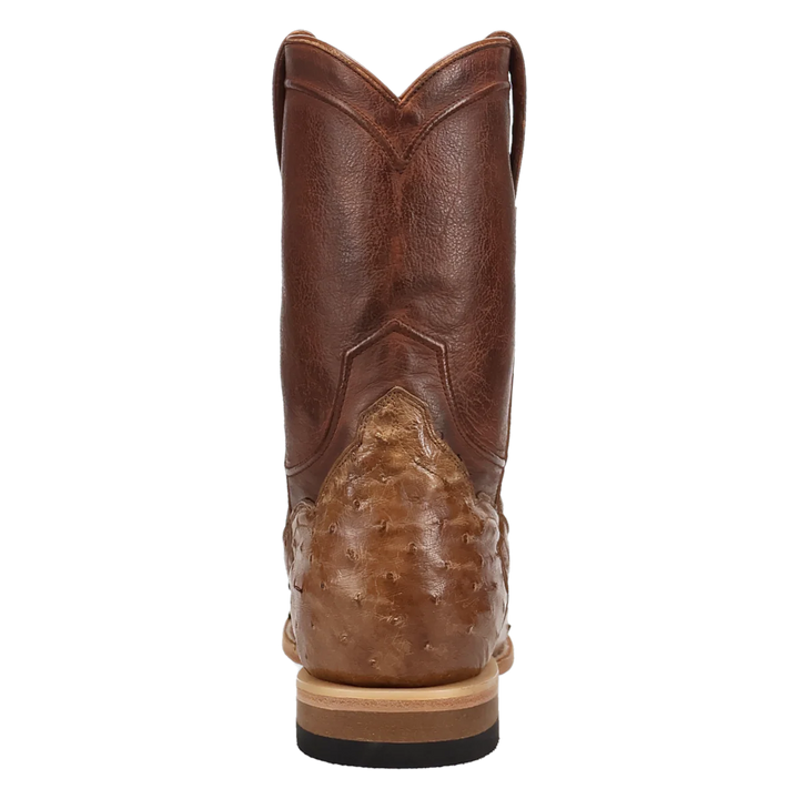 DAN POST MEN'S TOBACCO FULL QUILL OSTRICH ARDOR ROUND TOE BOOT