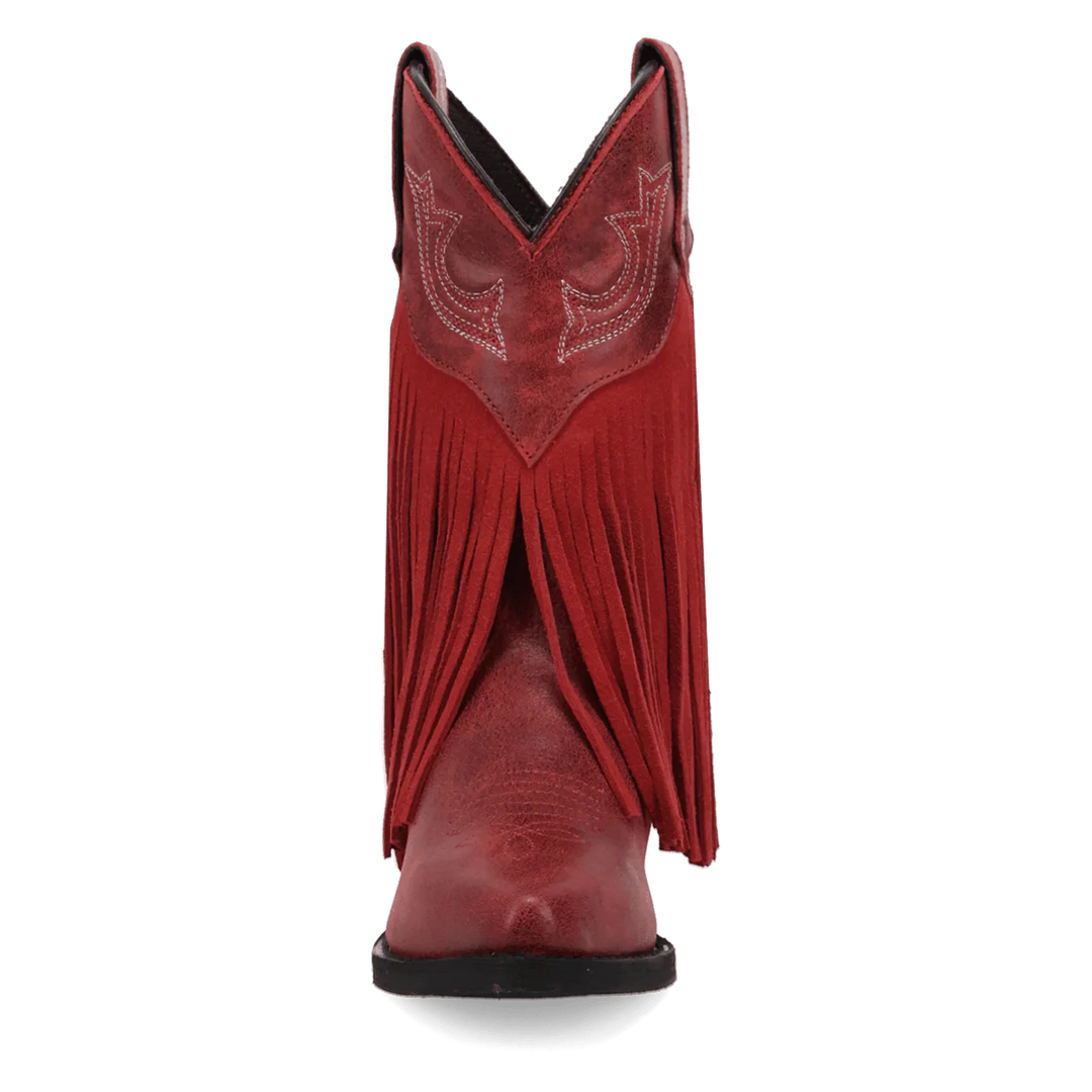 DAN POST GIRL'S RED FRINGE HAPPY TRAILS BOOTS