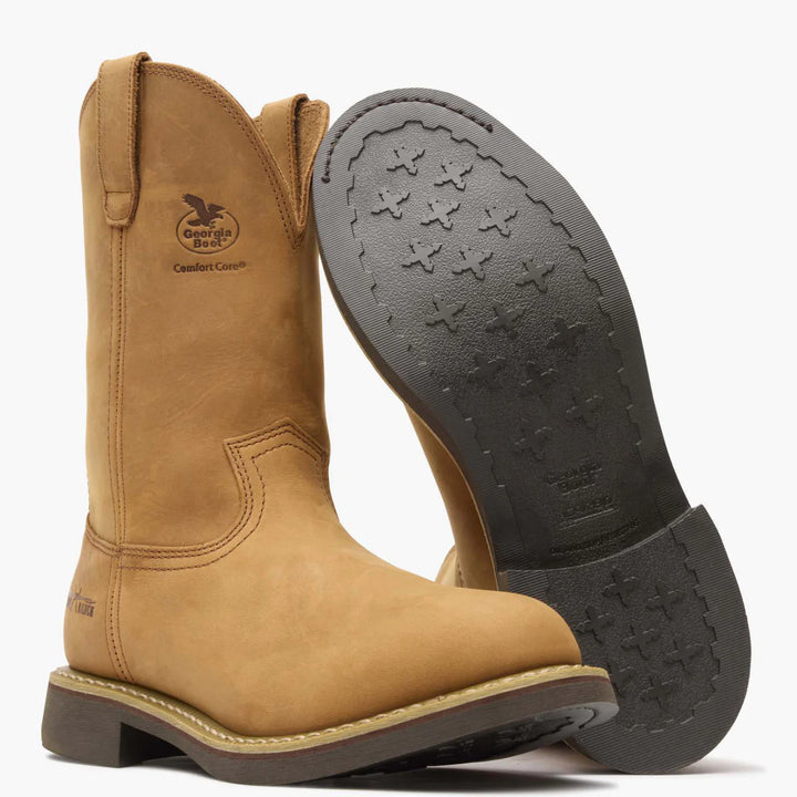 GEORGIA BOOT MENS CARBO-TEC WELLINGTON PULL-ON WORK BOOT