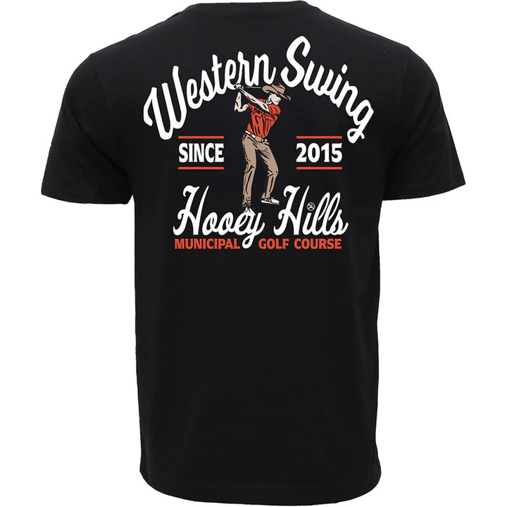 HOOEY MEN'S "COWBOY SWING" BLACK GOLF T-SHIRT
