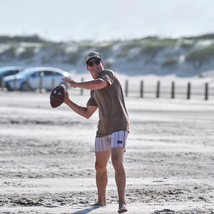 HOOEY MEN'S "BREAKER" BOARD/SWIM CREAM/STRIPE SHORT