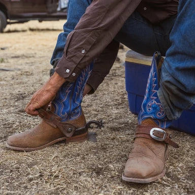 Hyer Mens Kincaid Brown square toe with 13 in Blue shaft boot