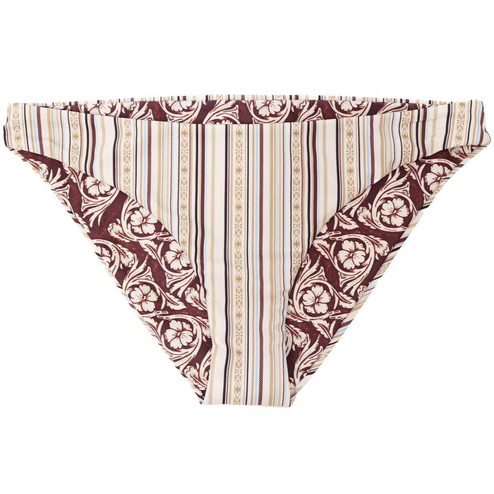 HOOEY WOMEN'S "THE RALLY" REVERSIBLE BOTTOMS STRIPES & TOOLED PATTERN SWIMSUIT
