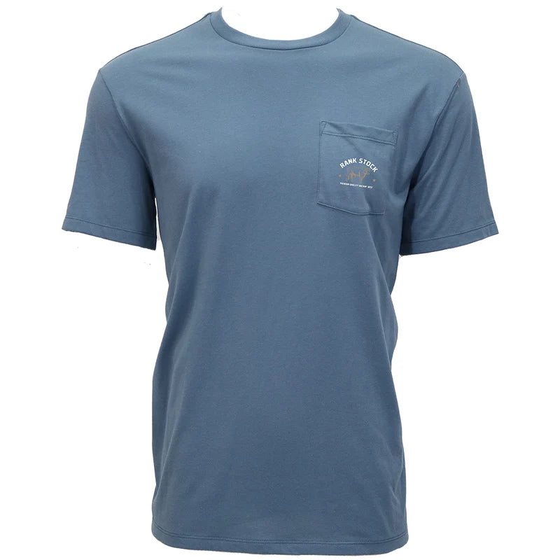 HOOEY MENS Dark Denim With White & Tan Logo "Charbray" T-shirt
