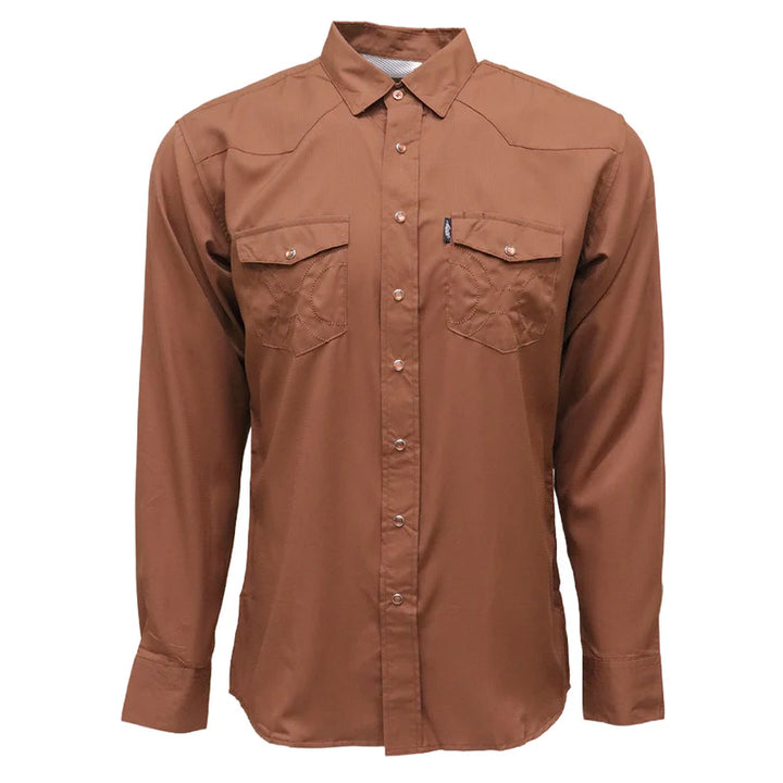 HOOEY MEN'S "SOL" BROWNOUT LONG SLEEVE PEARL SNAP SHIRT
