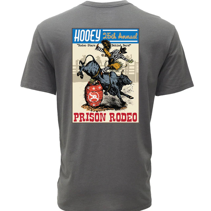 HOOEY MEN'S"PRISON RODEO" GREY W/MULTI COLOR RODEO GRAPHIC T-SHIRT
