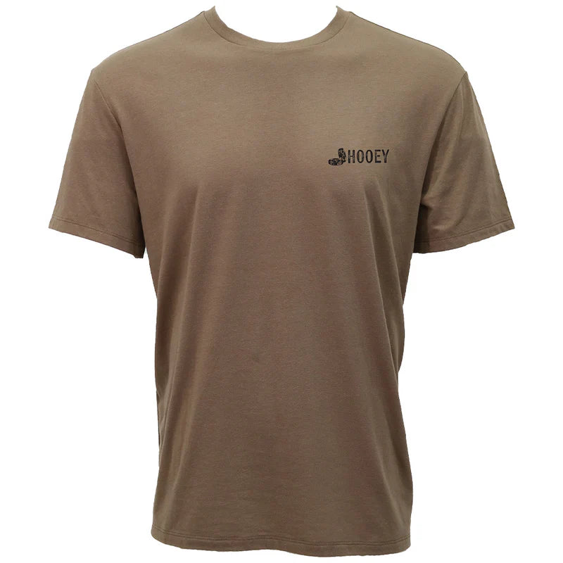 HOOEY MEN'S "GAMBLER" BROWN W/BLACK & WHITE CARD LOGO T SHIRT