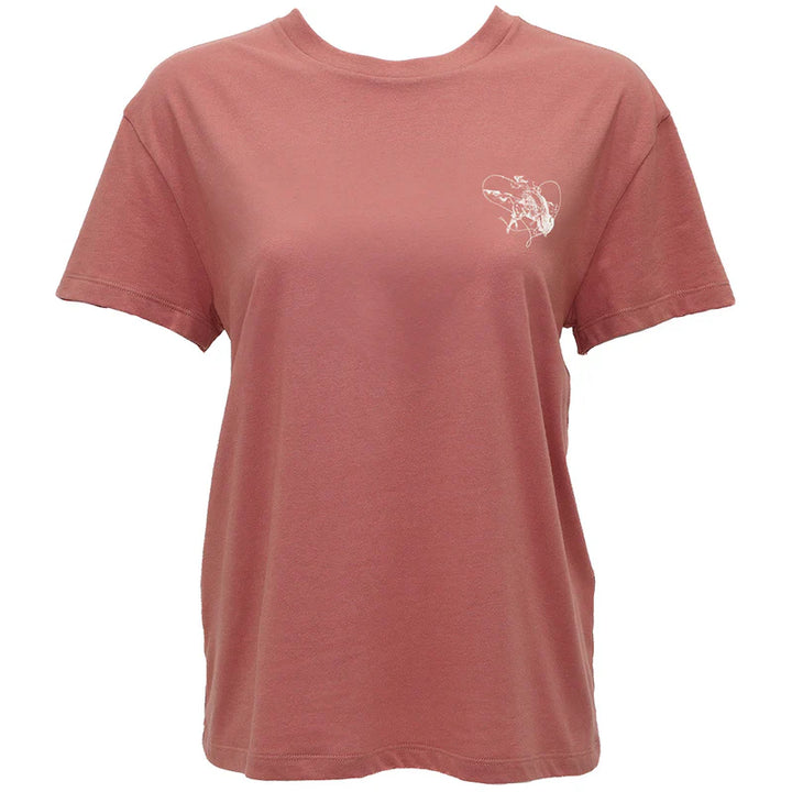 HOOEY WOMEN'S"BUFFALO HEART" CORAL W/HEART LOGO T SHIRT
