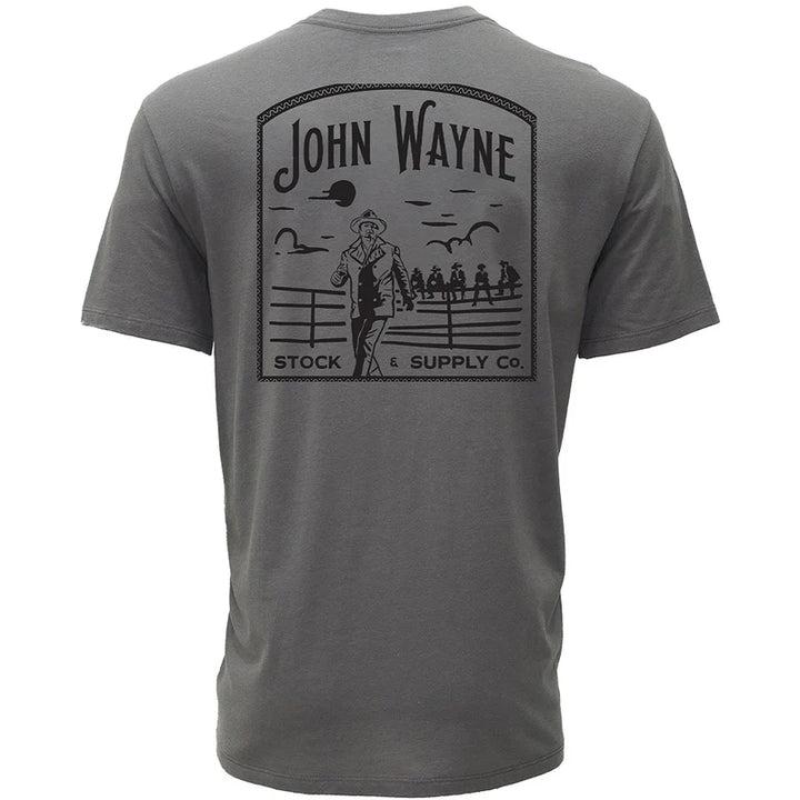 HOOEY MEN'S" JOHN WAYNE" DARK GREY POCKET T-SHIRT