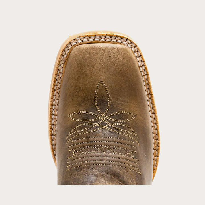 HYER WOMEN'S TOPEKA TAN Robin's Egg blue SHAFT Broad Square BOOT