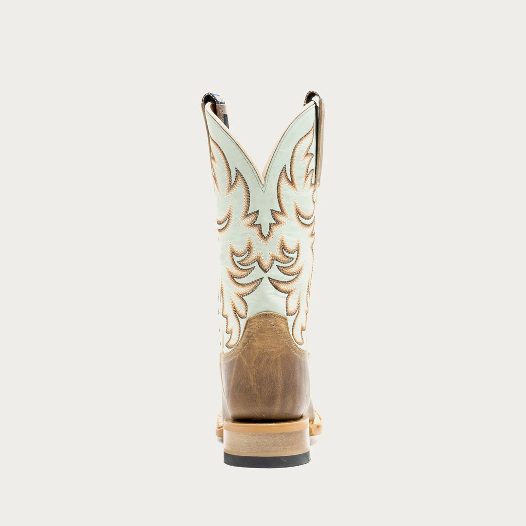 HYER WOMEN'S TOPEKA TAN Robin's Egg blue SHAFT Broad Square BOOT